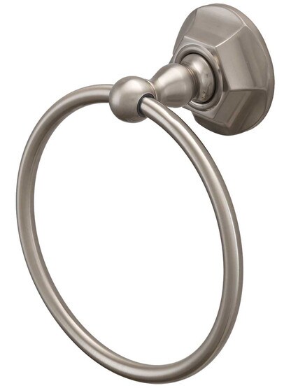Edwardian Towel Ring in Satin Nickel.